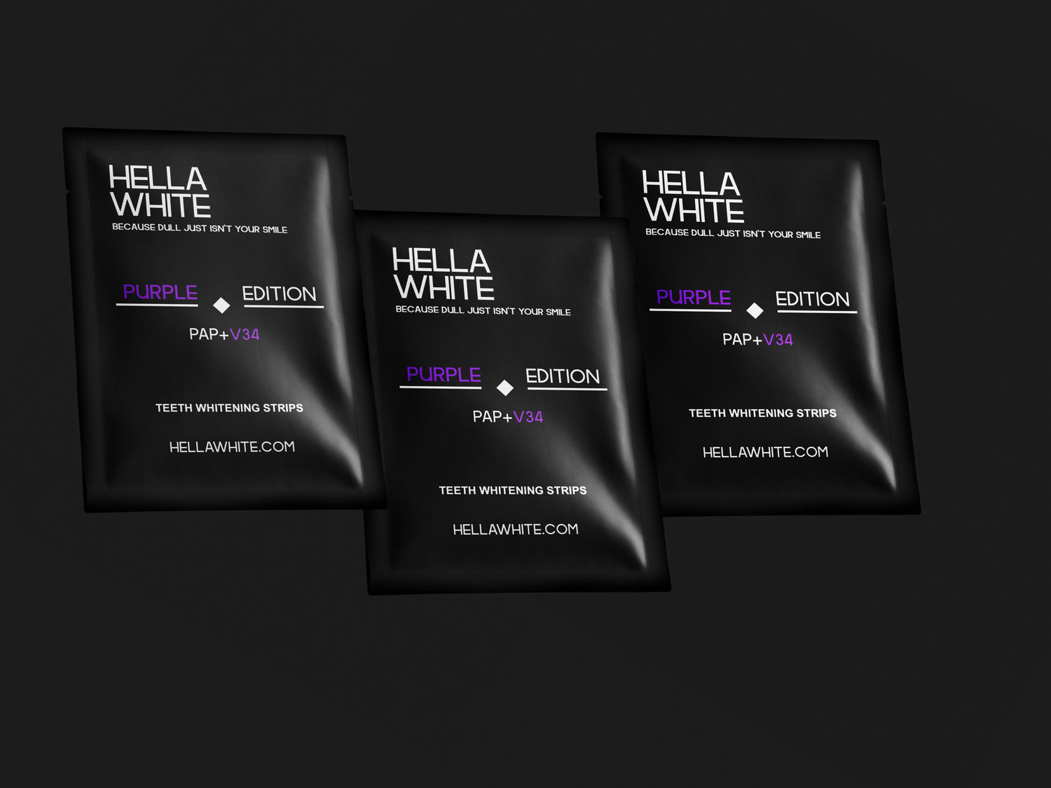 Our PAP+ V34 Teeth Whitening Strips Packets.